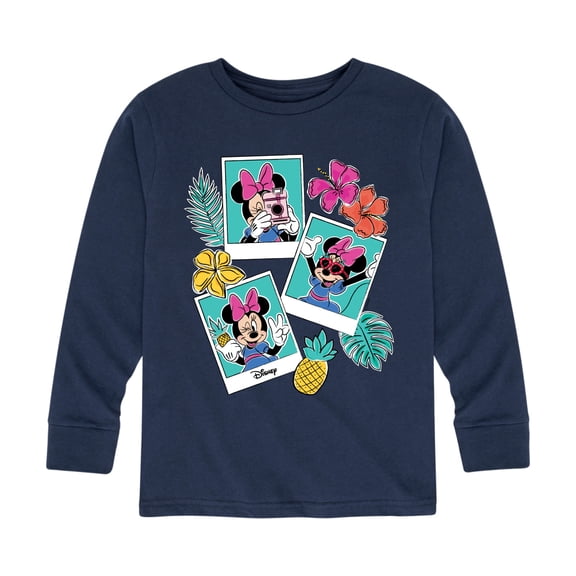 Mickey & Friends - Minnie Assorted Pics - Toddler And Youth Long Sleeve Graphic T-Shirt