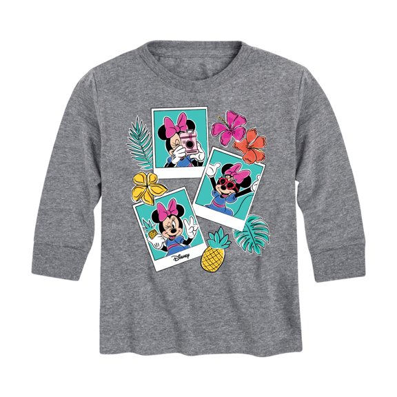 Mickey & Friends - Minnie Assorted Pics - Toddler And Youth Long Sleeve Graphic T-Shirt