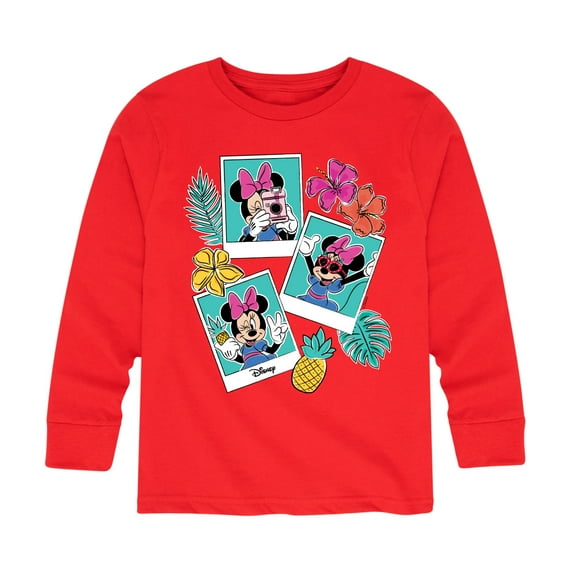 Mickey & Friends - Minnie Assorted Pics - Toddler And Youth Long Sleeve Graphic T-Shirt