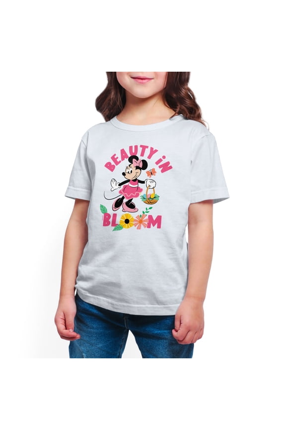 Mickey & Friends - Minnie Beauty In Bloom - Toddler And Youth Girls Short Sleeve Graphic T-Shirt
