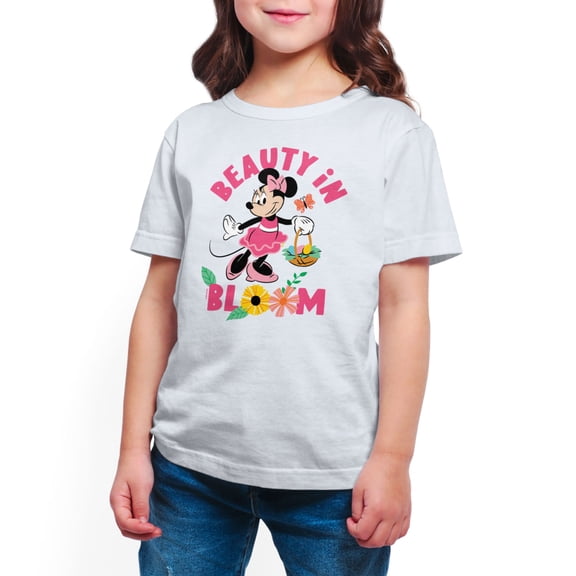 Mickey & Friends - Minnie Beauty In Bloom - Toddler And Youth Girls Short Sleeve Graphic T-Shirt
