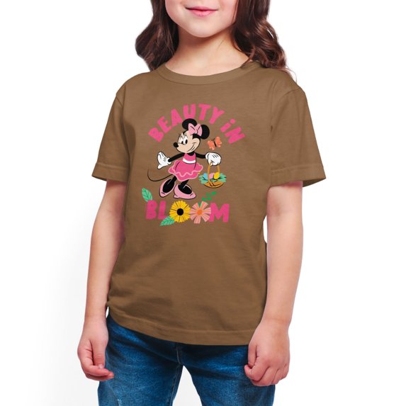 Mickey & Friends - Minnie Beauty In Bloom - Toddler And Youth Girls Short Sleeve Graphic T-Shirt
