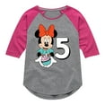 thumbnail image 1 of Mickey & Friends - Minnie Birthday 5 - Toddler And Youth Girls Raglan Graphic T-Shirt, 1 of 5