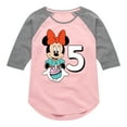 thumbnail image 1 of Mickey & Friends - Minnie Birthday 5 - Toddler And Youth Girls Raglan Graphic T-Shirt, 1 of 4
