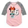 thumbnail image 1 of Mickey & Friends - Minnie Birthday 6 - Toddler And Youth Girls Raglan Graphic T-Shirt, 1 of 4