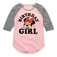 thumbnail image 1 of Mickey & Friends - Minnie Birthday Girl - Toddler And Youth Girls Raglan Graphic T-Shirt, 1 of 4
