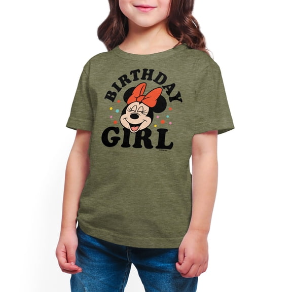Mickey & Friends - Minnie Birthday Girl  - Toddler And Youth Girls Short Sleeve Graphic T-Shirt