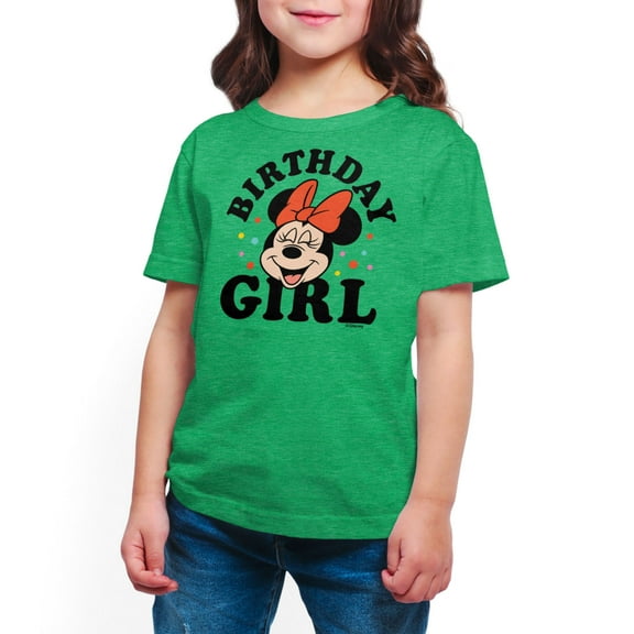 Mickey & Friends - Minnie Birthday Girl  - Toddler And Youth Girls Short Sleeve Graphic T-Shirt