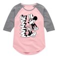 thumbnail image 1 of Mickey & Friends - Minnie Black And White - Toddler And Youth Girls Raglan Graphic T-Shirt, 1 of 4
