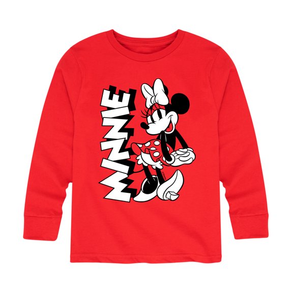 Mickey & Friends - Minnie Black And White - Toddler And Youth Long Sleeve Graphic T-Shirt