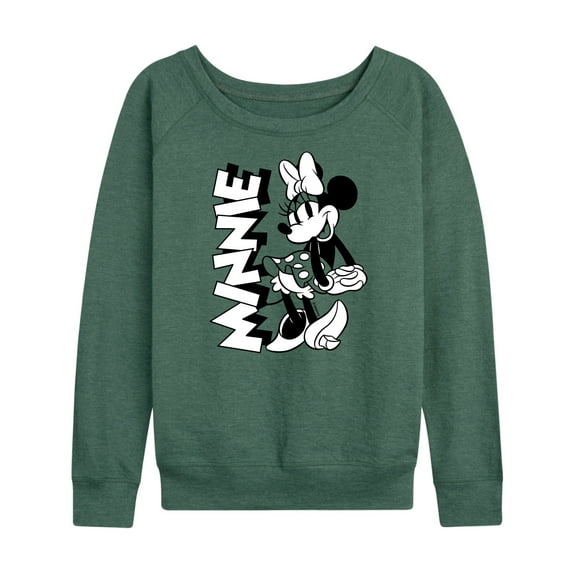Mickey & Friends - Minnie Black And White - Women's Lightweight French Terry Long Sleeve Shirt