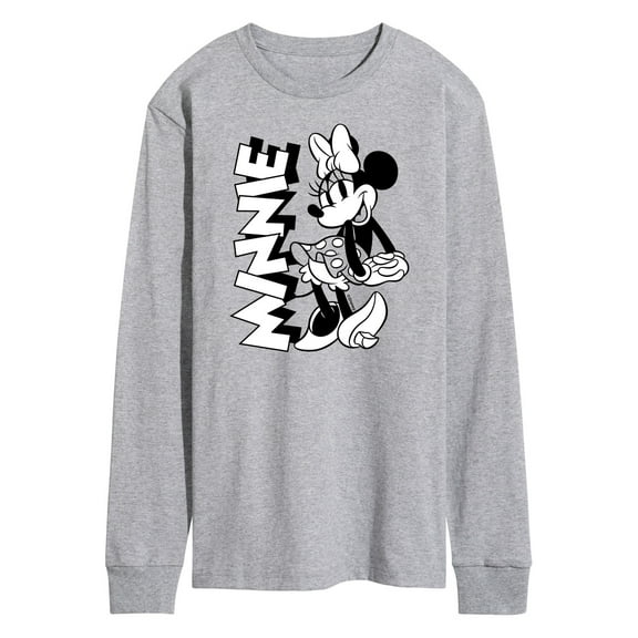 Mickey & Friends - Minnie Black and White - Men's Long Sleeve T-Shirt