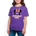 thumbnail image 1 of Mickey & Friends - Minnie Face Birthday Girl - Toddler And Youth Girls Short Sleeve Graphic T-Shirt, 1 of 1
