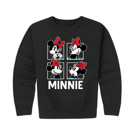 Mickey & Friends - Minnie Grid - Toddler And Youth Crewneck Fleece Sweatshirt