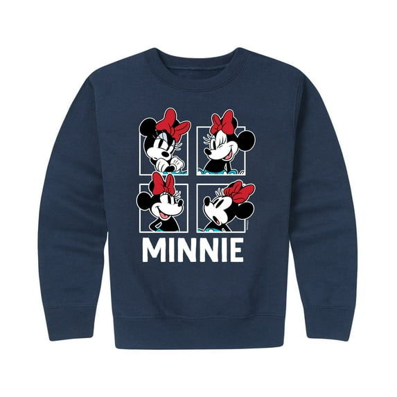 Mickey & Friends - Minnie Grid - Toddler And Youth Crewneck Fleece Sweatshirt