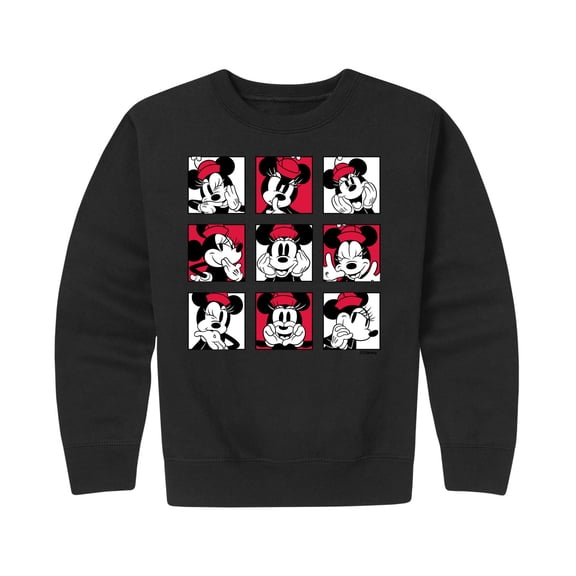 Mickey & Friends - Minnie Grid - Toddler And Youth Crewneck Fleece Sweatshirt