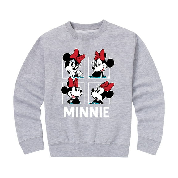 Mickey & Friends - Minnie Grid - Toddler And Youth Crewneck Fleece Sweatshirt