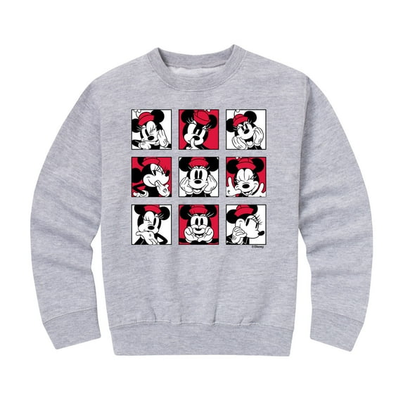 Mickey & Friends - Minnie Grid - Toddler And Youth Crewneck Fleece Sweatshirt