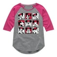 thumbnail image 1 of Mickey & Friends - Minnie Grid - Toddler And Youth Girls Raglan Graphic T-Shirt, 1 of 5