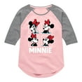 thumbnail image 1 of Mickey & Friends - Minnie Grid - Toddler And Youth Girls Raglan Graphic T-Shirt, 1 of 5