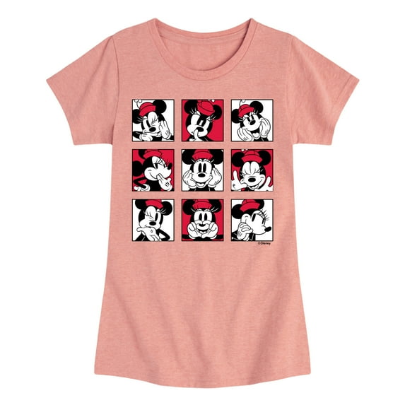 Mickey & Friends - Minnie Grid - Toddler And Youth Girls Short Sleeve Graphic T-Shirt