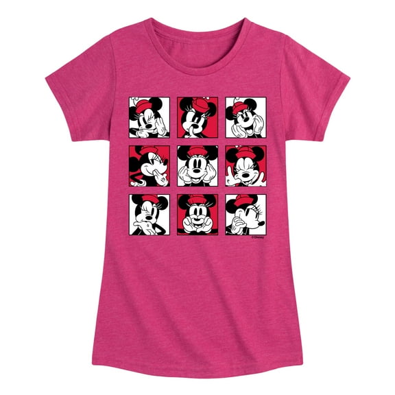 Mickey & Friends - Minnie Grid - Toddler And Youth Girls Short Sleeve Graphic T-Shirt