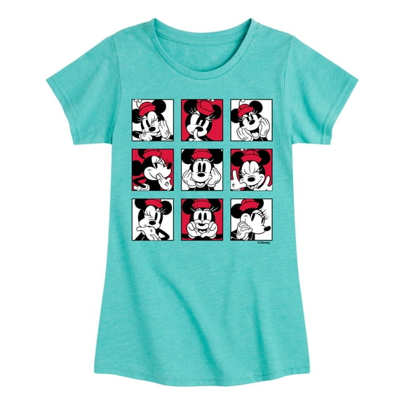 Mickey & Friends - Minnie Grid - Toddler And Youth Girls Short Sleeve Graphic T-Shirt