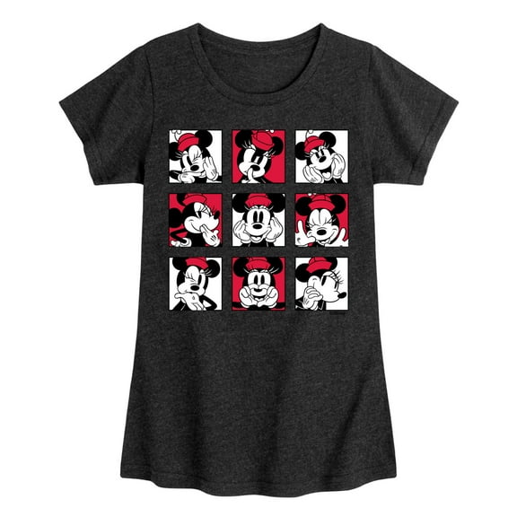 Mickey & Friends - Minnie Grid - Toddler And Youth Girls Short Sleeve Graphic T-Shirt