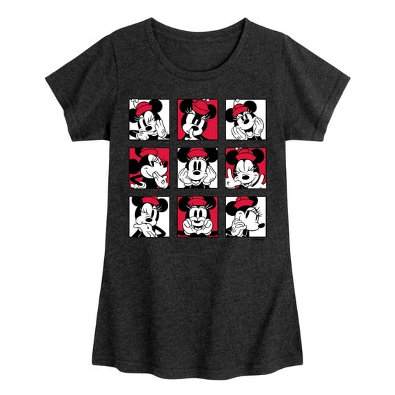 Mickey & Friends - Minnie Grid - Toddler And Youth Girls Short Sleeve Graphic T-Shirt