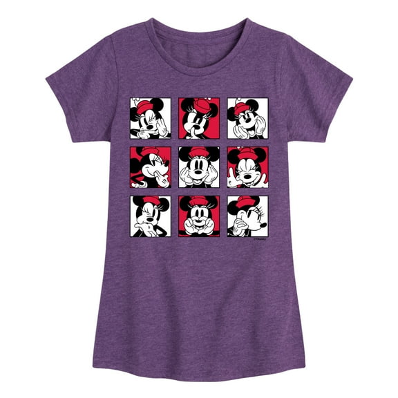 Mickey & Friends - Minnie Grid - Toddler And Youth Girls Short Sleeve Graphic T-Shirt