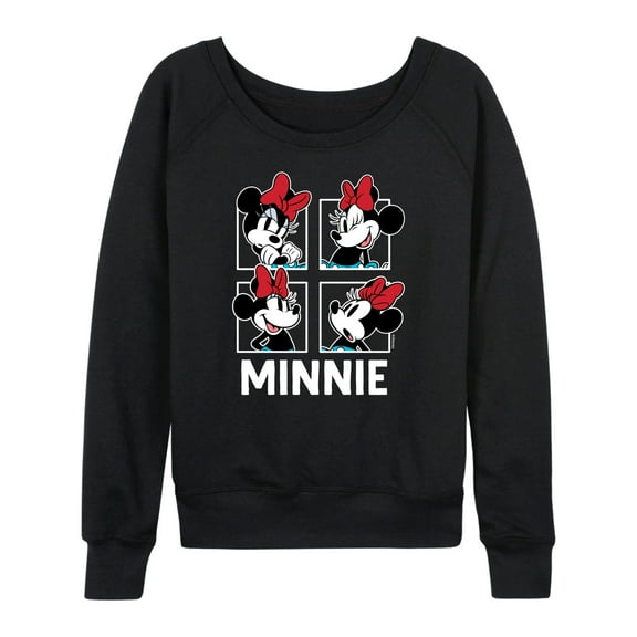 Mickey & Friends - Minnie Grid - Women's Lightweight French Terry Long Sleeve Shirt