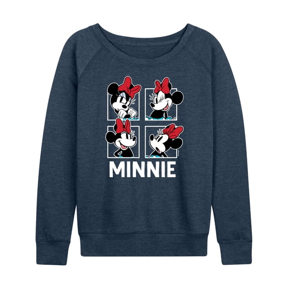 Mickey & Friends - Minnie Grid - Women's Lightweight French Terry Long Sleeve Shirt
