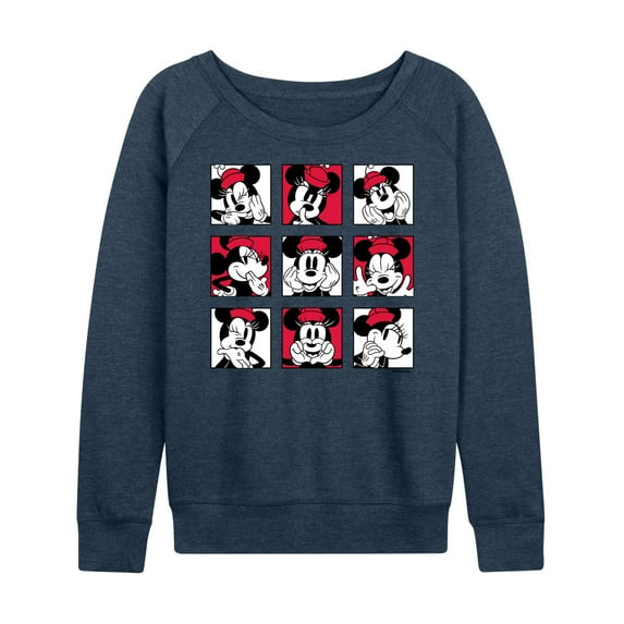 Mickey & Friends - Minnie Grid - Women's Lightweight French Terry Long Sleeve Shirt