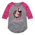 thumbnail image 1 of Mickey & Friends - Minnie Leopard Print - Toddler And Youth Girls Raglan Graphic T-Shirt, 1 of 5