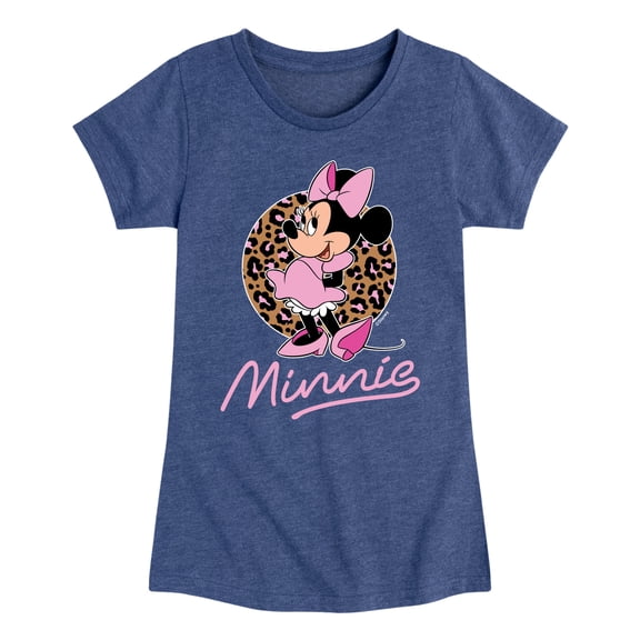 Mickey & Friends - Minnie Leopard Print - Toddler And Youth Girls Short Sleeve Graphic T-Shirt