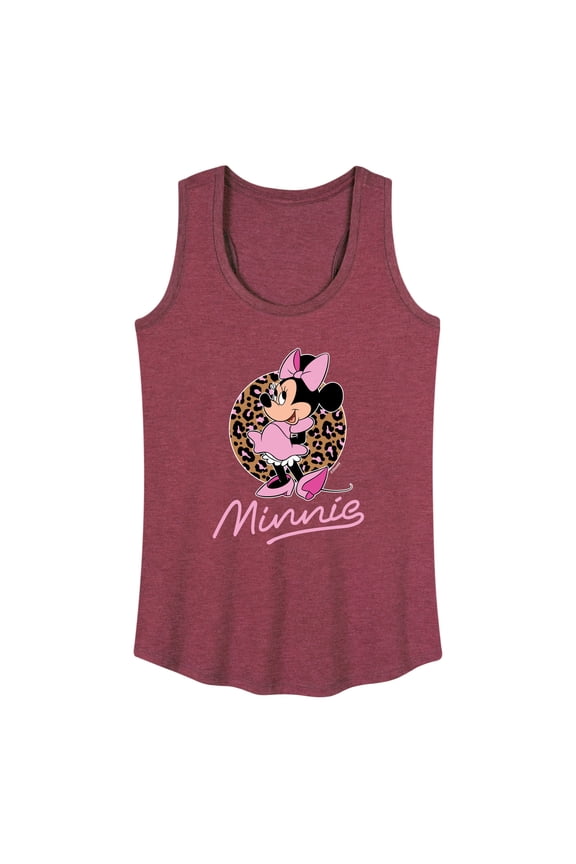 Mickey & Friends - Minnie Leopard Print - Women's Racerback Tank Top