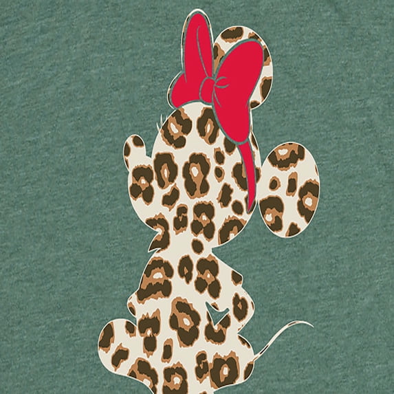 Disney - Minnie Leopard Print Silhouette - Women's Short Sleeve Graphic T-Shirt