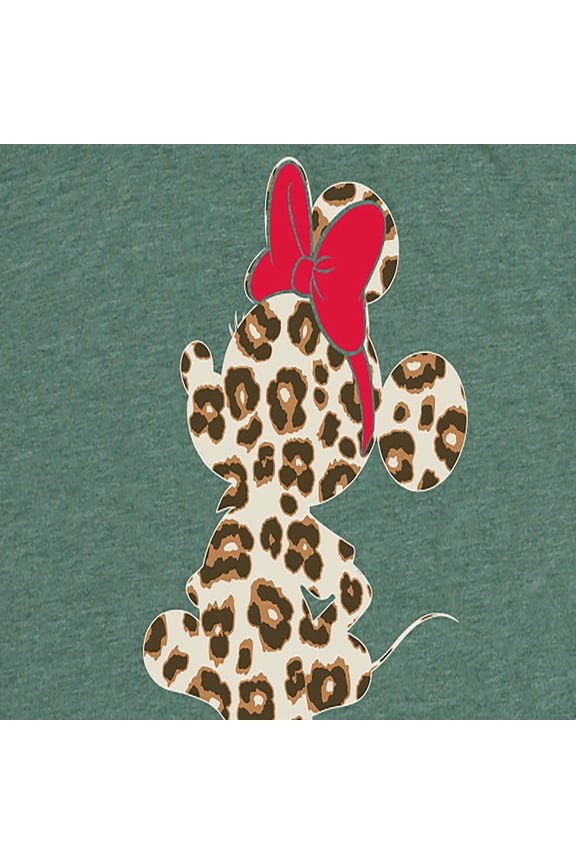 - Minnie Leopard Print Silhouette - Women's Short Sleeve Graphic T-Shirt