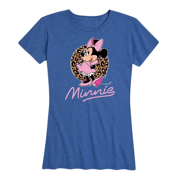 Mickey & Friends - Minnie Leopard Print - Women's Short Sleeve Graphic T-Shirt