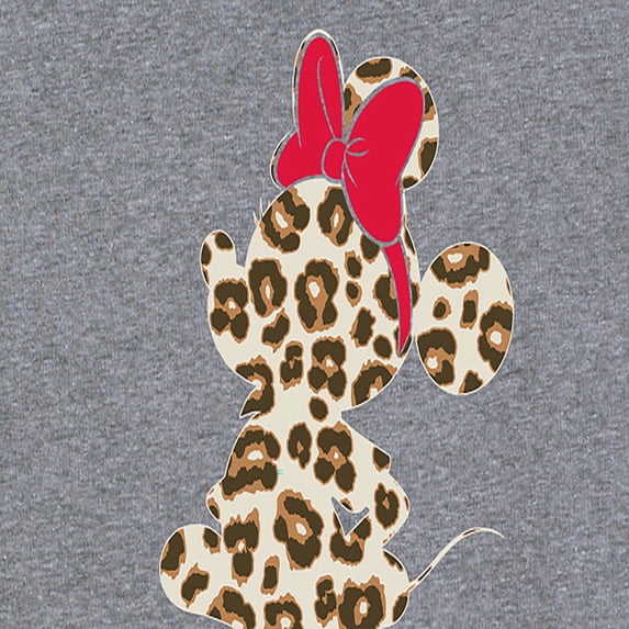 Disney - Minnie Leopard Print Silhouette - Women's Short Sleeve Graphic T-Shirt