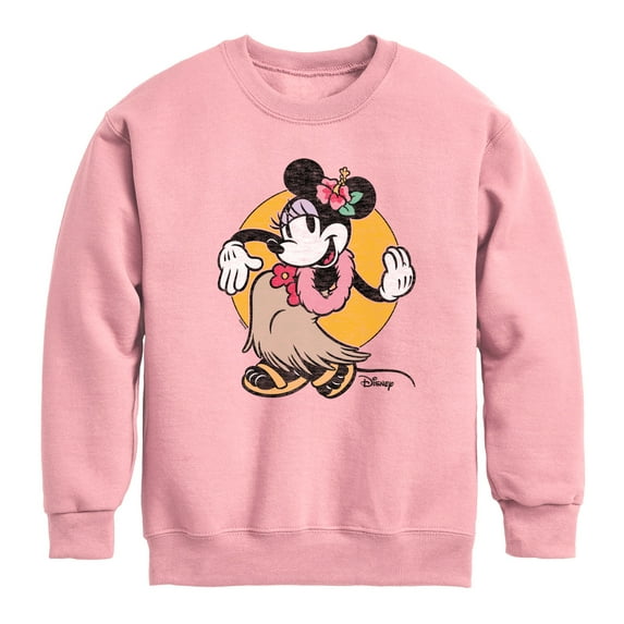 Disney - Mickey & Friends - Minnie Mouse - Hawaii Hula - Toddler And Youth Crewneck Fleece Sweatshirt