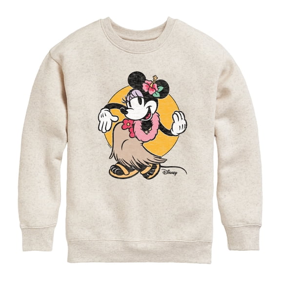 Disney - Mickey & Friends - Minnie Mouse - Hawaii Hula - Toddler And Youth Crewneck Fleece Sweatshirt