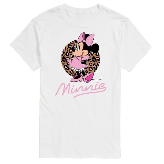 Mickey & Friends - Minnie Mouse Leopard Print Logo - Men's Short Sleeve Graphic T-Shirt
