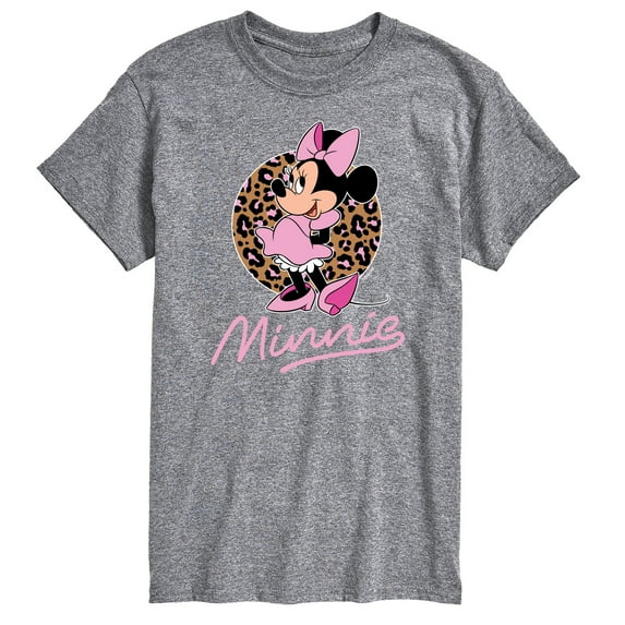Mickey & Friends - Minnie Mouse Leopard Print Logo - Men's Short Sleeve Graphic T-Shirt