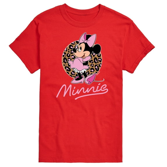 Mickey & Friends - Minnie Mouse Leopard Print Logo - Men's Short Sleeve Graphic T-Shirt