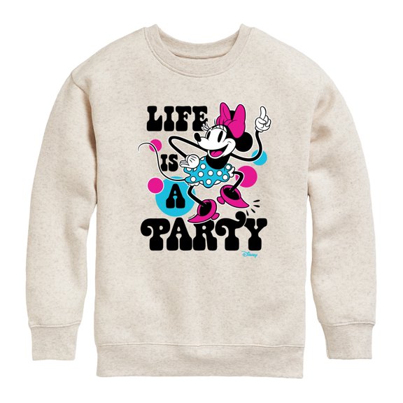 Disney - Mickey & Friends - Minnie Mouse - Life is a Party - Toddler And Youth Long Sleeve Graphic T-Shirt