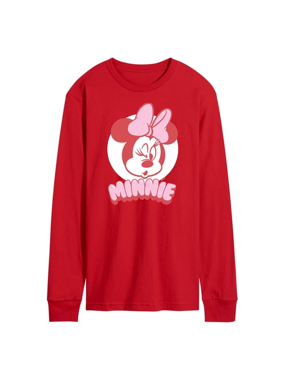 - Minnie Mouse Wink Face Men's Long Sleeve Graphic T-Shirt