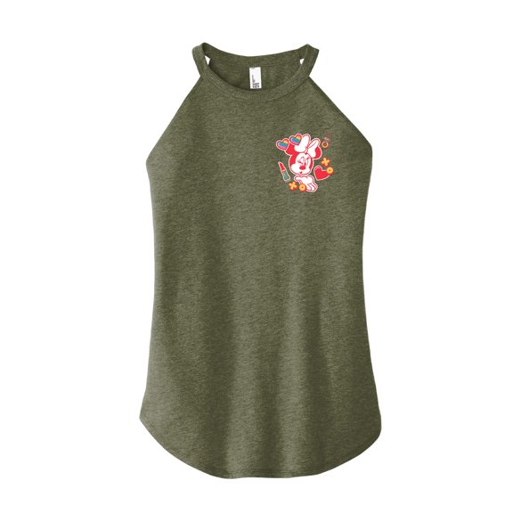 Mickey & Friends - Minnie Wink Face - Juniors High Neck Tank Top