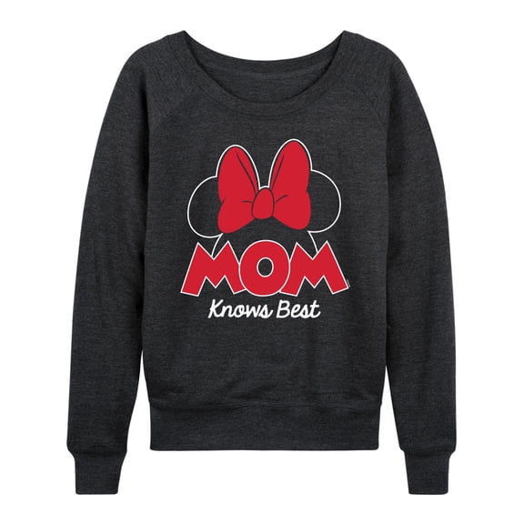 Mickey & Friends - Mom Knows Best Minnie - Women's Lightweight French Terry Long Sleeve Shirt