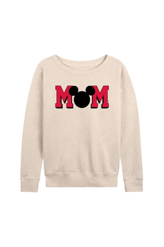 Mickey & Friends - Mom Mouse Silhouette - Women's Lightweight French Terry Long Sleeve Shirt